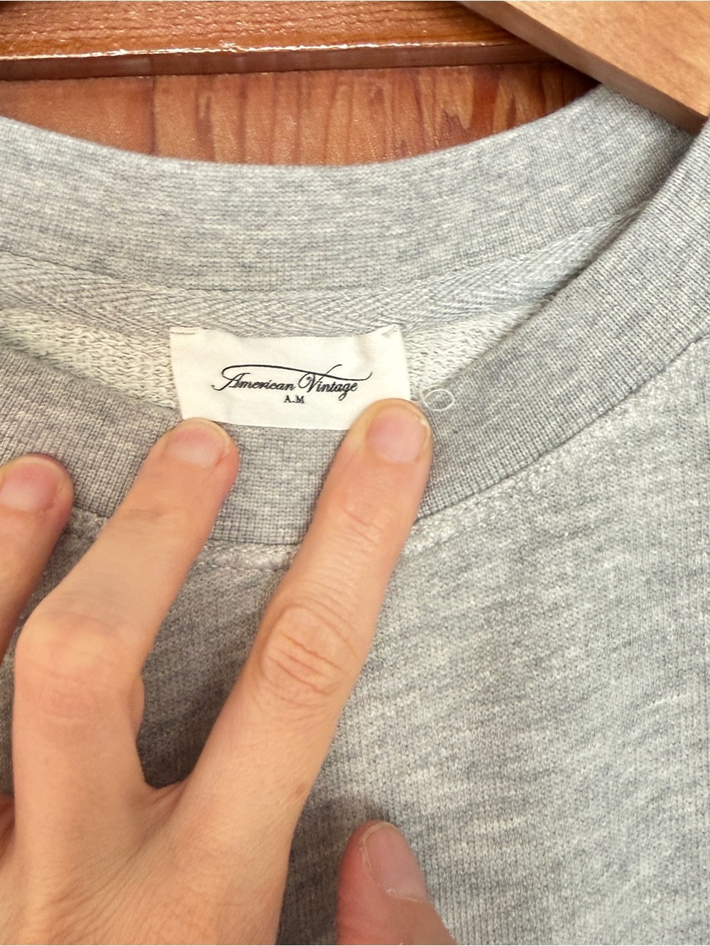 American Vintage brand men’s sweatshirt Zofbay heather grey - Picture 6 of 7